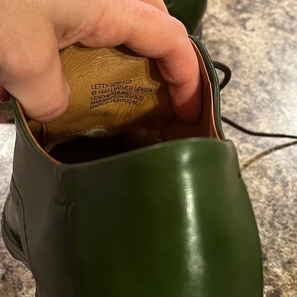 Miz Mooz Green Cap Toe Leather Derby Oxford Shoes Size 10 Lace Up Comfort Flat - Picture 11 of 13